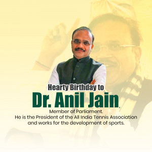 Portrait of Dr. Anil Jain with birthday greetings