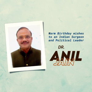Portrait of Dr. Anil Jain with birthday greetings