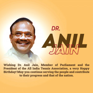Portrait of Dr. Anil Jain, Member of Parliament