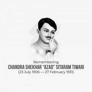 Portrait of Chandra Shekhar Azad, an Indian revolutionary