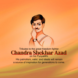 Portrait of Chandra Shekhar Azad, Indian freedom fighter