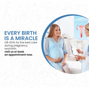 Pregnant woman with doctor during a checkup