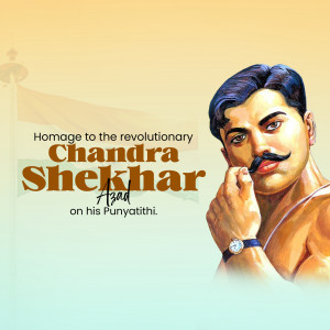Portrait of Chandra Shekhar Azad, an Indian revolutionary