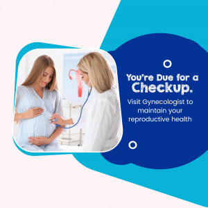 Doctor examining a pregnant woman, promoting gynecological checkups.