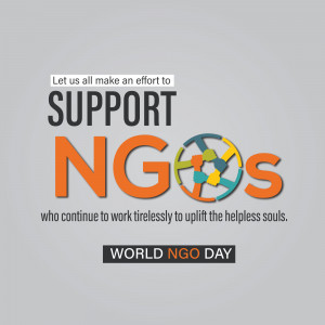 Image promoting support for Non-Governmental Organizations on World NGO Day.