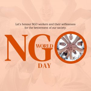 NGO Day graphic with hands together and text honoring NGO workers.