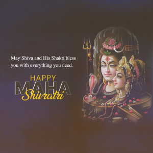 Image of Lord Shiva and Goddess Parvati with Maha Shivaratri greetings