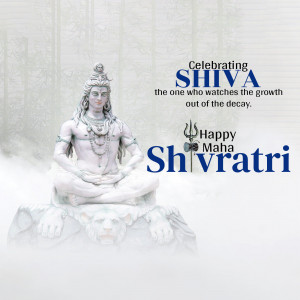 Image of Lord Shiva with Maha Shivratri greetings