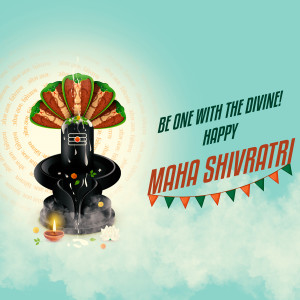 Image depicting a Shivling with festive decorations for Maha Shivratri