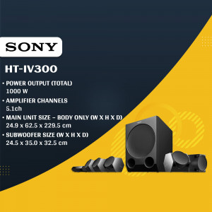 Sony HT-IV300 1000W Sound System with Subwoofer and Speakers