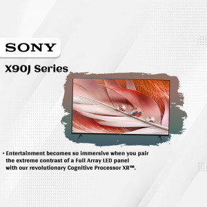 Sony X90J Series television displaying vibrant colors and detail.