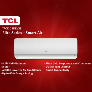 TCL TAC12CSDEV3S Elite Series Smart Air Conditioner - Wall Mounted