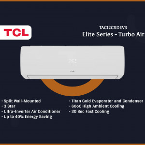 TCL Elite Series Turbo Air Conditioner - Split Wall Mounted