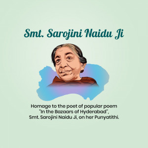 Smt. Sarojini Naidu Ji - Homage Post For Telegram