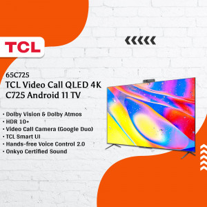 TCL 65C725 QLED 4K Android 11 TV advertisement