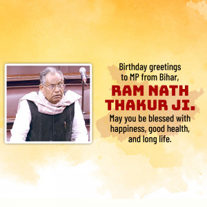 Portrait of Ram Nath Thakur Ji with birthday wishes