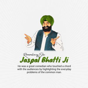 Portrait of Jaspal Bhatti, a famous Indian comedian