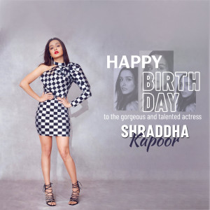 Shraddha Kapoor in a checkered dress celebrating her birthday