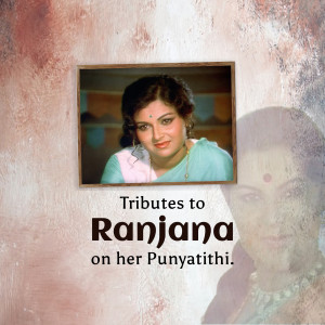 Portrait of Ranjana with tribute text
