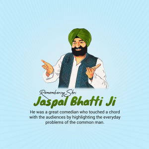 Portrait of Jaspal Bhatti, a famous Indian comedian.