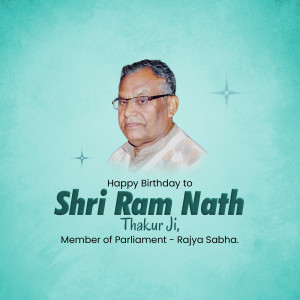 Portrait of Shri Ram Nath Thakur Ji with birthday greetings