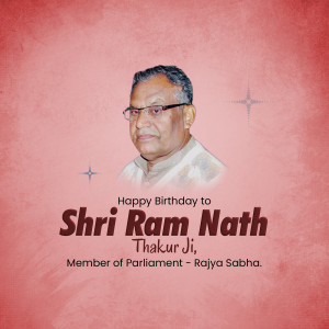 Portrait of Shri Ram Nath Thakur Ji with birthday greetings