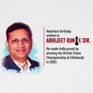 Portrait of Abhijeet Kunte with birthday message