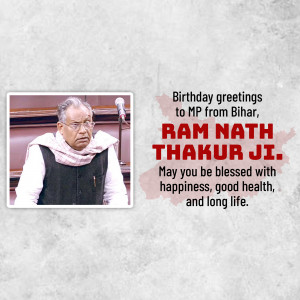 Image of Ram Nath Thakur Ji with birthday greetings
