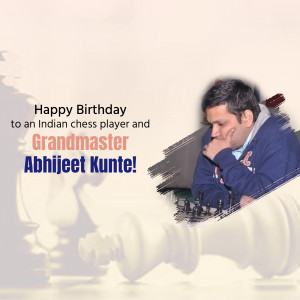 Image of Grandmaster Abhijit Kunte with a chess theme