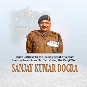 Portrait of Sanjay Kumar Dogra, a decorated Indian Army officer