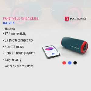 Portronics Breeze 3 portable speakers with smartphone and color options