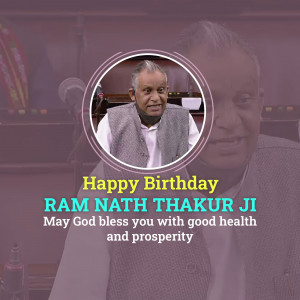 Portrait of Ram Nath Thakur Ji with birthday wishes