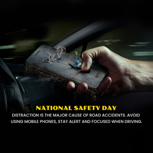 A hand holding a smartphone with a miniature scene of a car crash on the screen, illustrating the dangers of distracted driving.