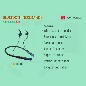 Portronics Harmonics 300 Wireless Bluetooth Neckband Headphones
