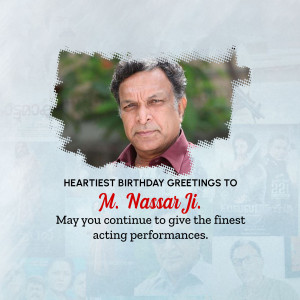 Portrait of M. Nassar Ji with birthday wishes