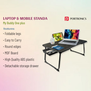 Portronics My Buddy One Plus - Foldable Laptop and Mobile Stand