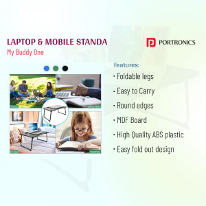 Portronics My Buddy One - Foldable Laptop and Mobile Stand