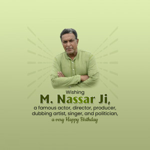 Portrait of M. Nassar with birthday wishes