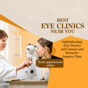 Eye doctor examining a patient with specialized equipment