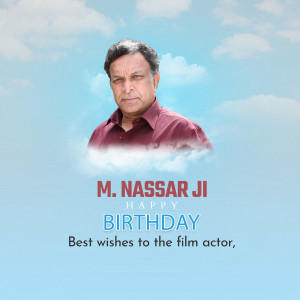 Portrait of M. Nassar Ji with birthday wishes