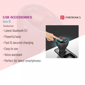 Portronics Auto 15 Bluetooth Car Charger with Fingerprint Sensor