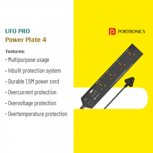 Portronics UFO Pro Power Plate 4 surge protector with multiple outlets