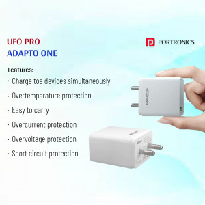 Portronics UFO Pro Adapto One - a compact and safe multi-device charger