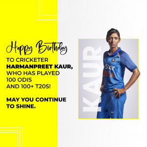 Birthday wish for Indian cricketer Harmanpreet Kaur