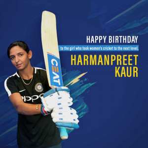 Harmanpreet Kaur celebrating her birthday with a cricket bat