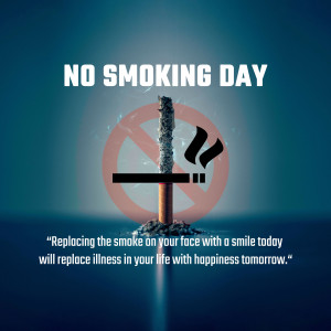 No Smoking Day poster with a cigarette crossed out