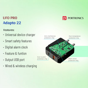 Portronics UFO Pro Adaptor 22 - Universal Device Charger