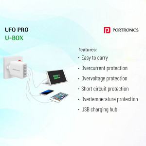 Portronics UFO Pro U-Box multi-device charger with features listed