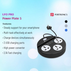 Portronics UFO Pro Power Plate 5 - Multiport Charger
