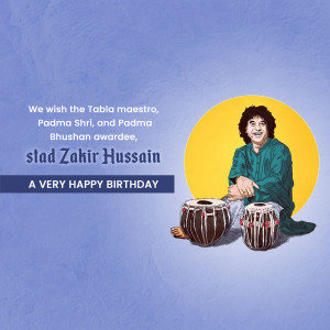Portrait of Zakir Hussain with Tablas